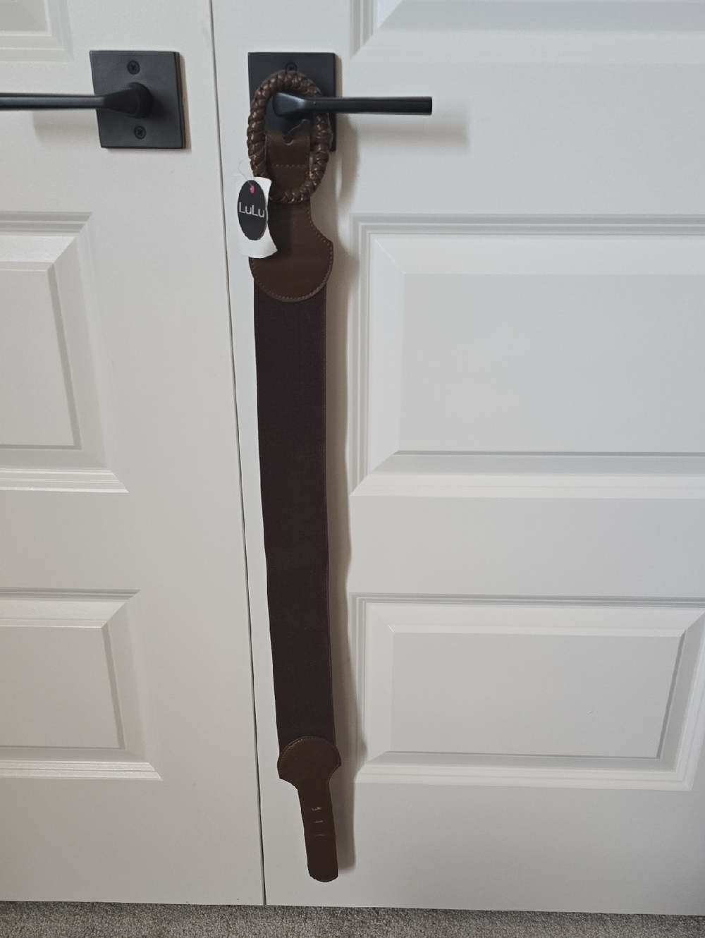 Dark Brown Braided Elastic Belt Size Small - Picture 2 of 4